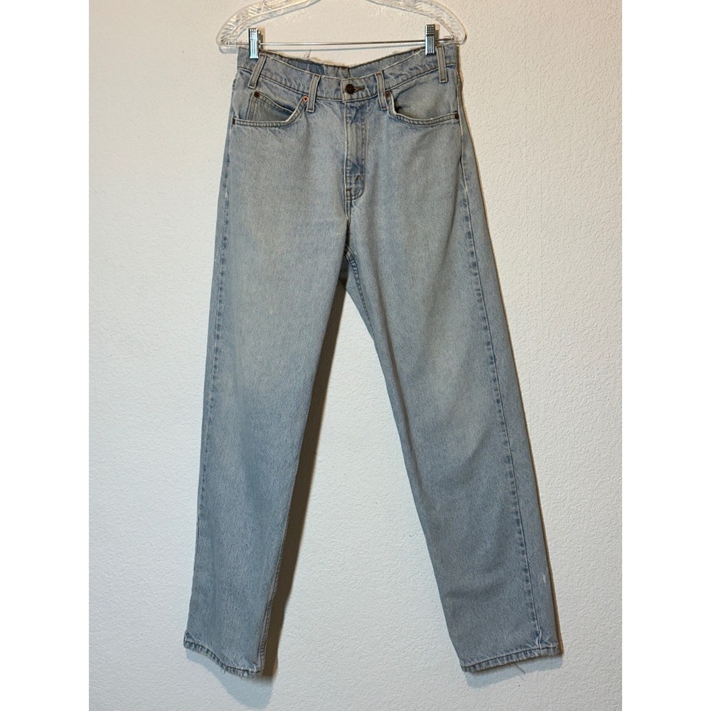 Levis 550 Relaxed Fit Tapered Leg Light Wash Orange Tab Jeans Mens 32x34 Vintage